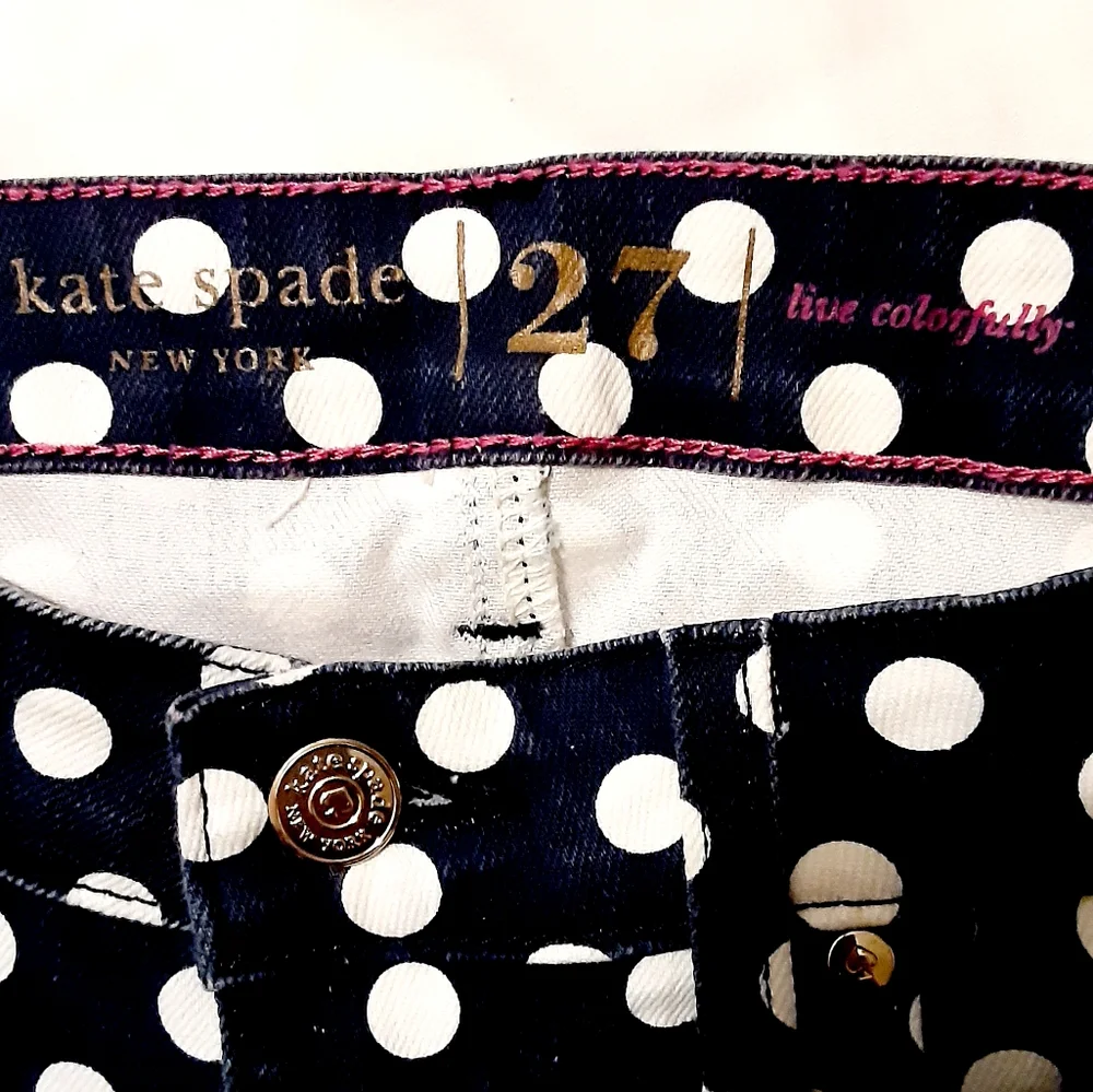 KATE SPADE Polka-Dot 'Broome Street' Skinny Jeans NWOT